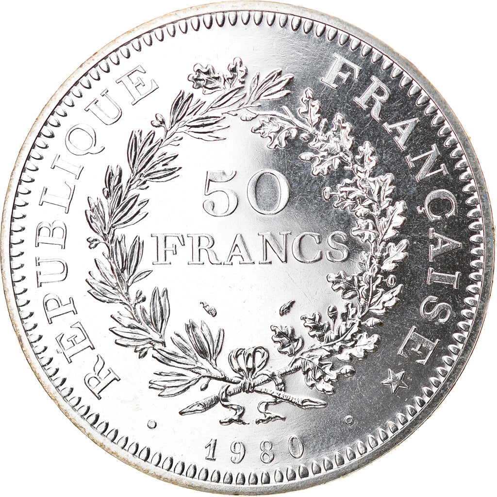 Coin, France, Hercule, 50 Francs, 1980, Paris, FDC, MS(65-70), Silver, KM:941.1