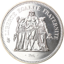 Moeda, França, Hercule, 50 Francs, 1980, Paris, FDC, MS(65-70), Prata