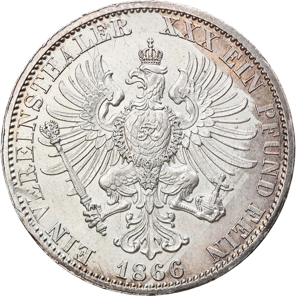 Coin, German States, PRUSSIA, Wilhelm I, Thaler, 1866, Berlin, MS(60-62)