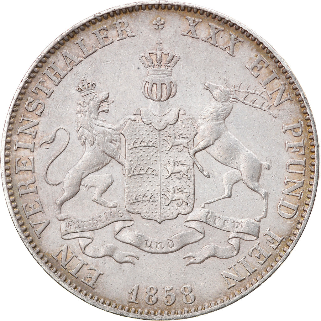 Moneta, Stati tedeschi, WURTTEMBERG, Wilhelm I, Thaler, 1858, SPL-, Argento
