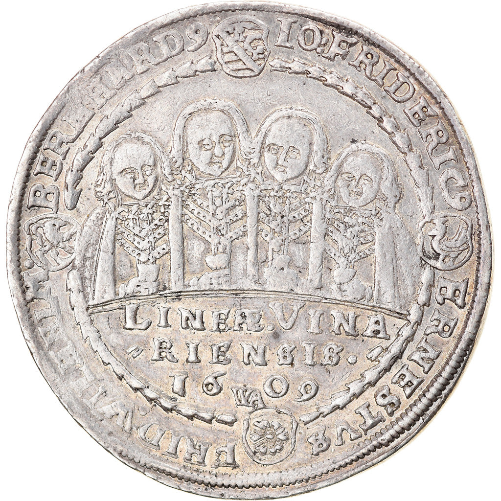 Coin, German States, SAXE-MIDDLE-WEIMAR, Joint Rule, Thaler, 1609, EF(40-45)