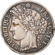 Moeda, França, Cérès, 5 Francs, 1849, Paris, VF(30-35), Prata, KM:761.1