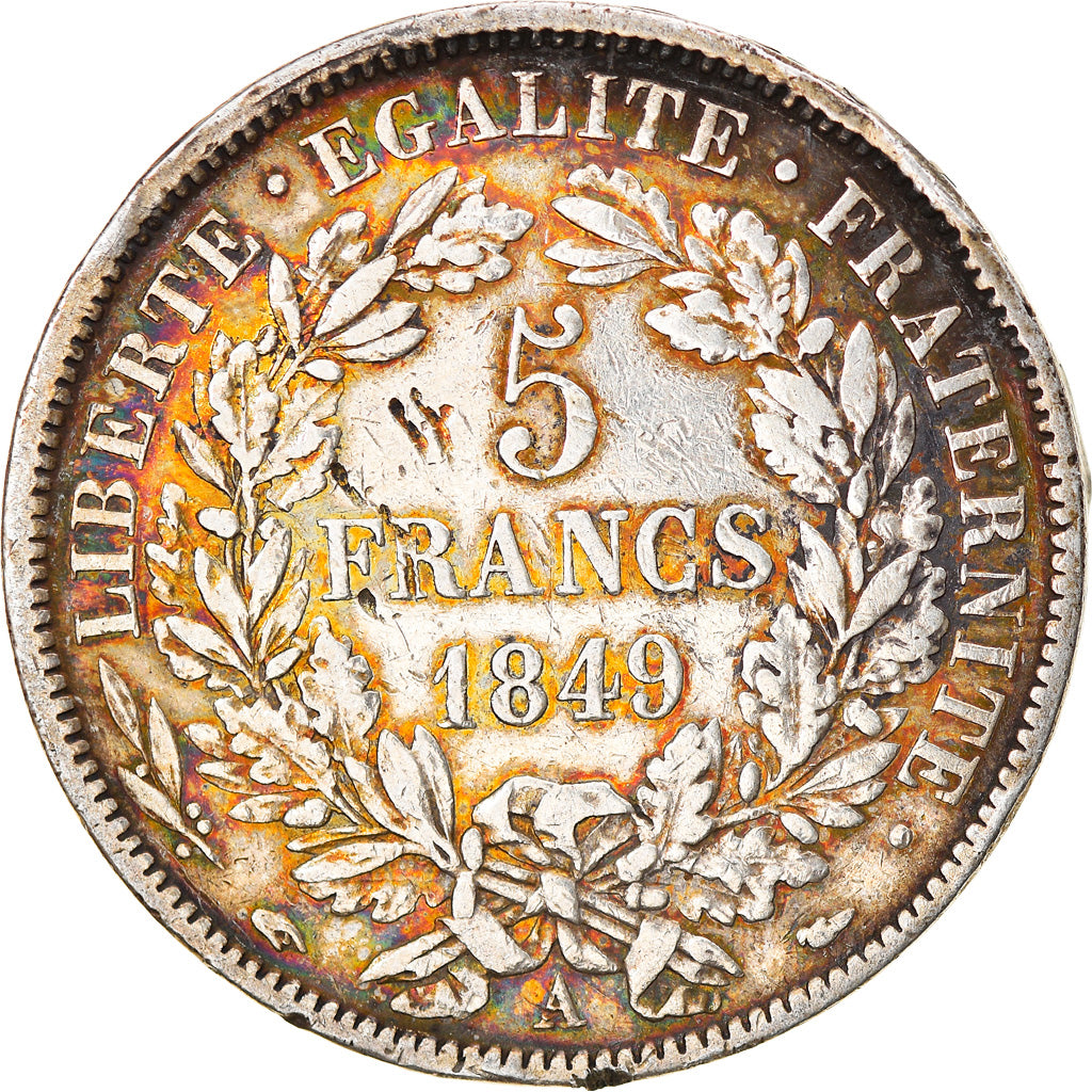 Münze, Frankreich, Cérès, 5 Francs, 1849, Paris, S+, Silber, KM:761.1