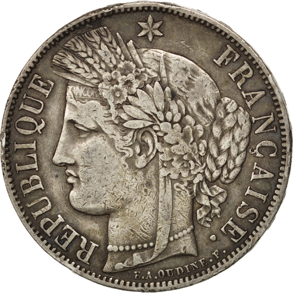 FRANCE, Cérès, 5 Francs, 1850, Paris, KM #761.1, EF(40-45), Silver, Gadoury #719