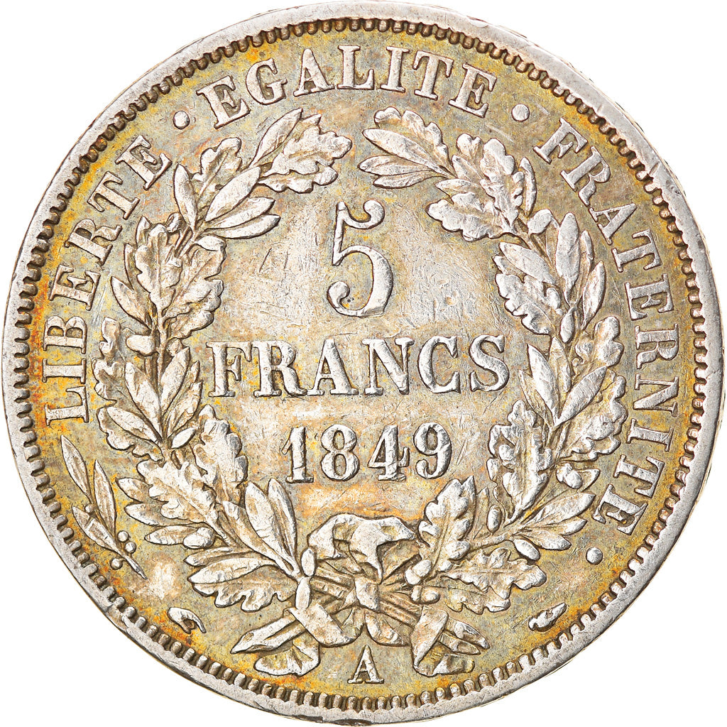 Coin, France, Cérès, 5 Francs, 1849, Paris, VF(30-35), Silver, KM:761.1