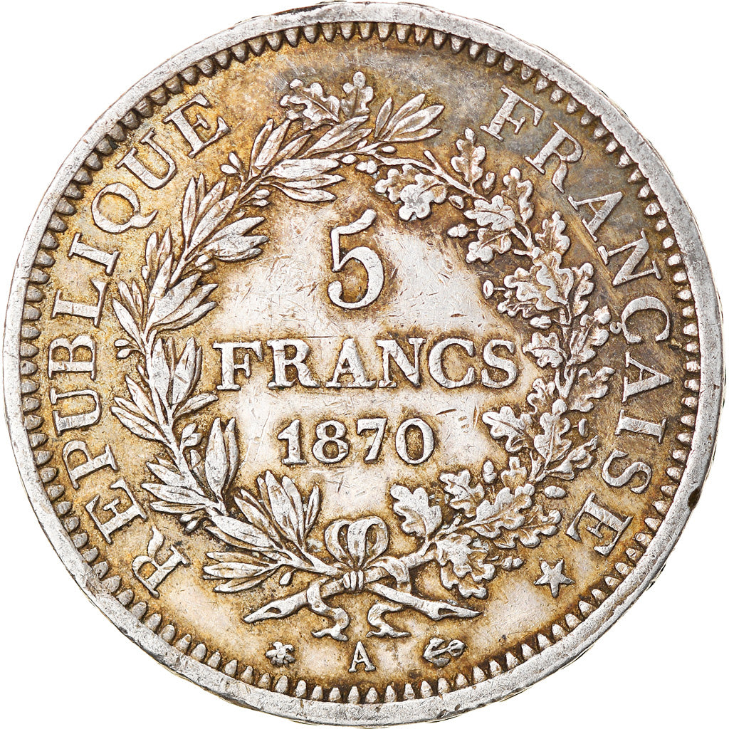 Monnaie, France, Hercule, 5 Francs, 1870, Paris, TTB, Argent, Gadoury:745