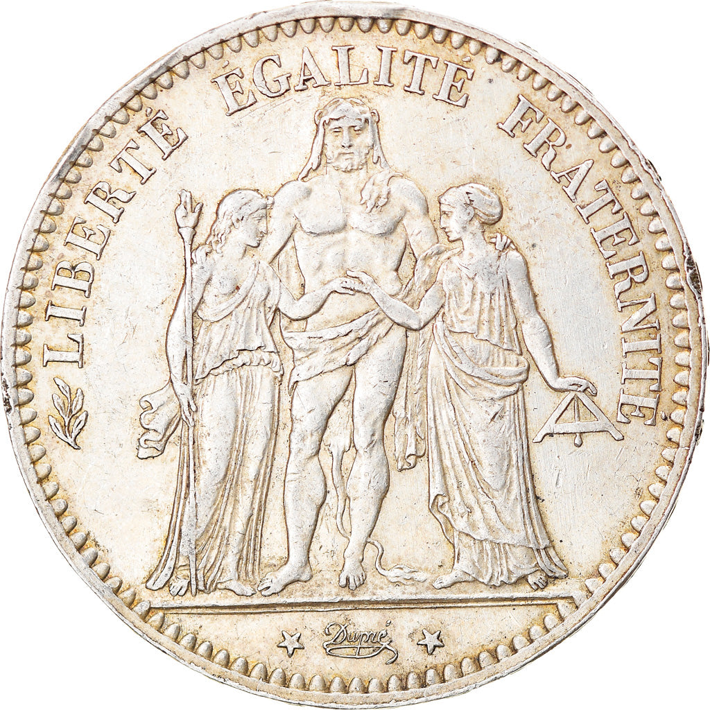 Moneta, Francia, Hercule, 5 Francs, 1876, Paris, BB+, Argento, KM:820.1