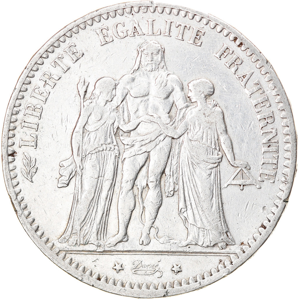 Moneta, Francia, Hercule, 5 Francs, 1877, Bordeaux, BB, Argento, KM:820.2