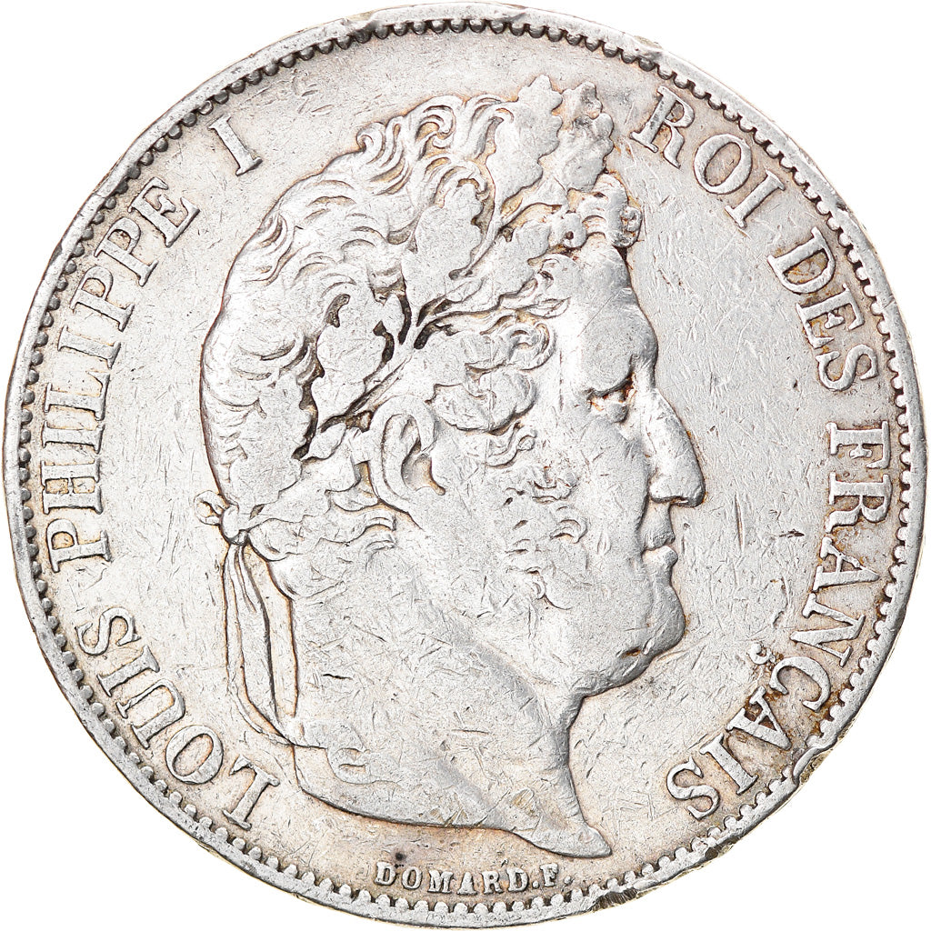 Monnaie, France, Louis-Philippe, 5 Francs, 1844, Bordeaux, TB, Argent