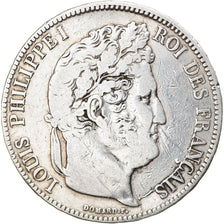 Moneta, Francia, Louis-Philippe, 5 Francs, 1838, Marseille, MB+, Argento