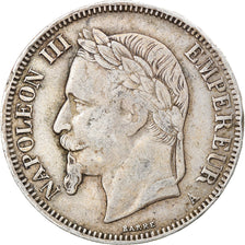 Monnaie, France, Napoleon III, 5 Francs, 1867, Paris, TB+, Argent, Gadoury:739