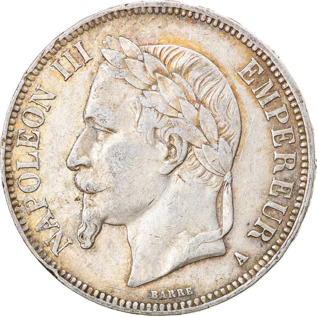 Coin, France, Napoleon III, 5 Francs, 1867, Paris, EF(40-45), Silver, KM:799.1