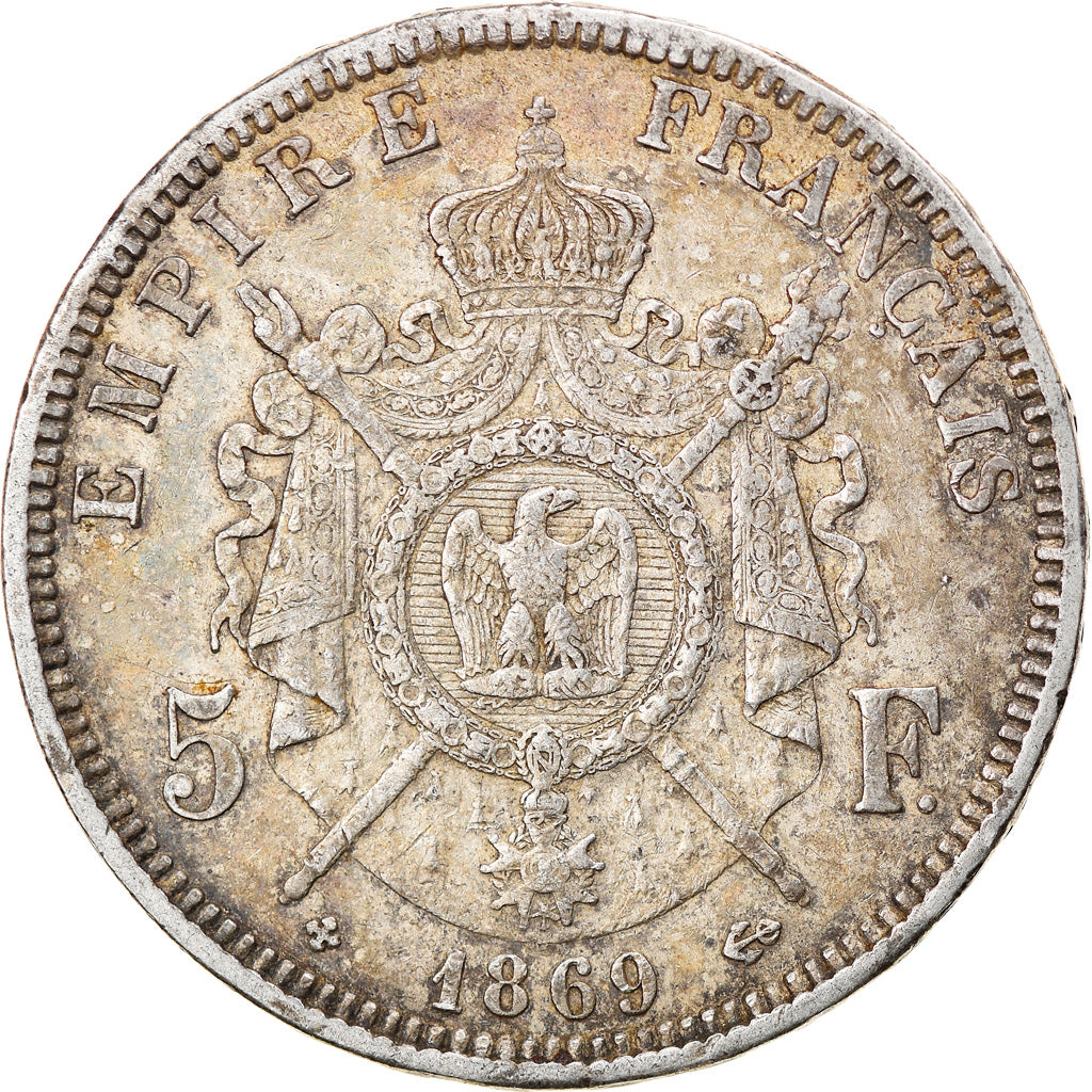 Coin, France, Napoleon III, 5 Francs, 1869, Strasbourg, VF(30-35), Silver