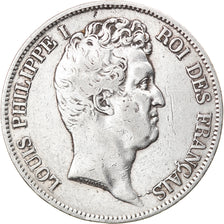 Moneta, Francia, Louis-Philippe, 5 Francs, 1830, Rouen, MB+, Argento, KM:735.2