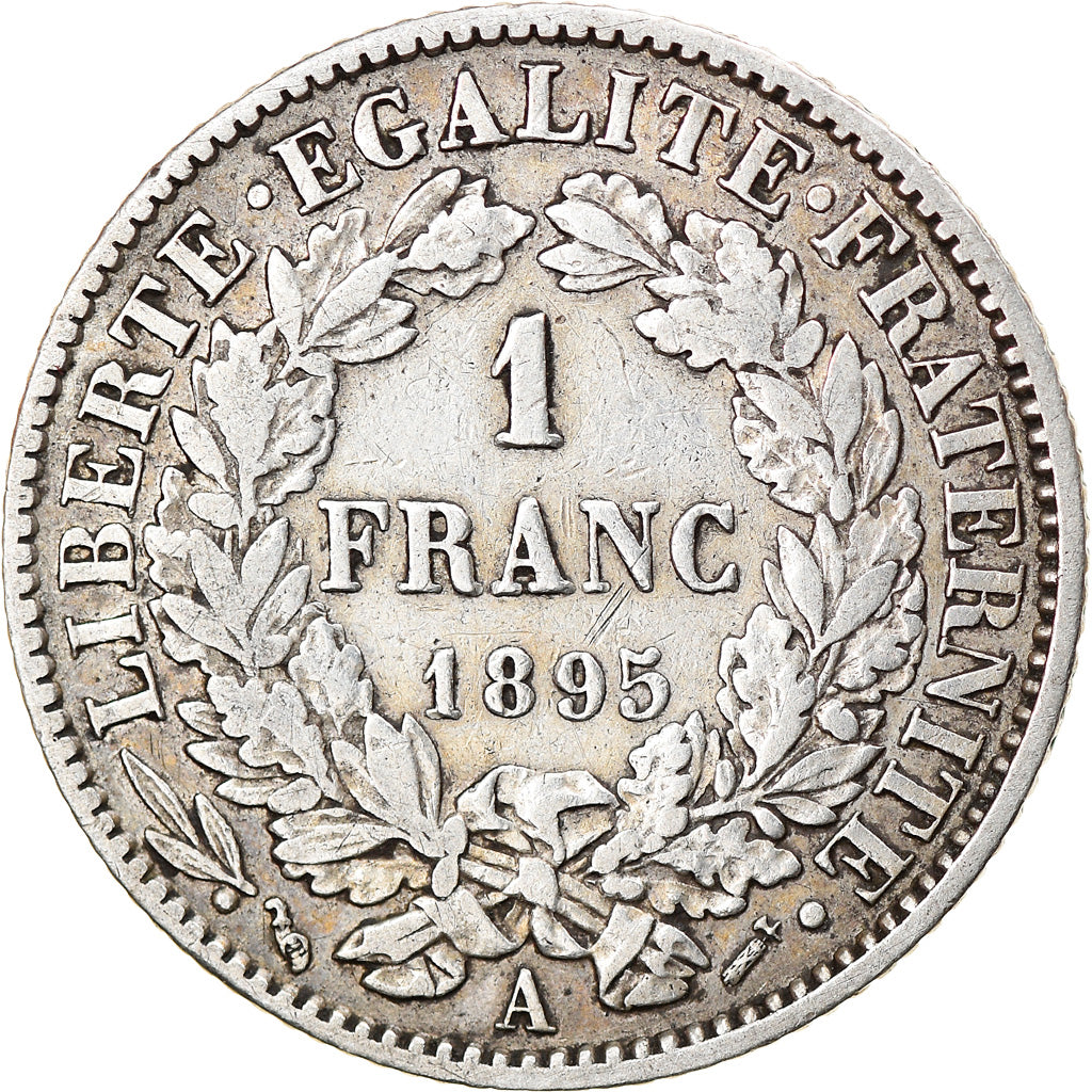 Coin, France, Cérès, Franc, 1895, Paris, VF(30-35), Silver, KM:822.1