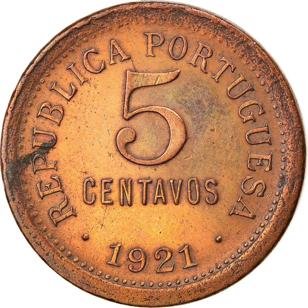 Coin, Portugal, 5 Centavos, 1921, AU(50-53), Bronze, KM:569