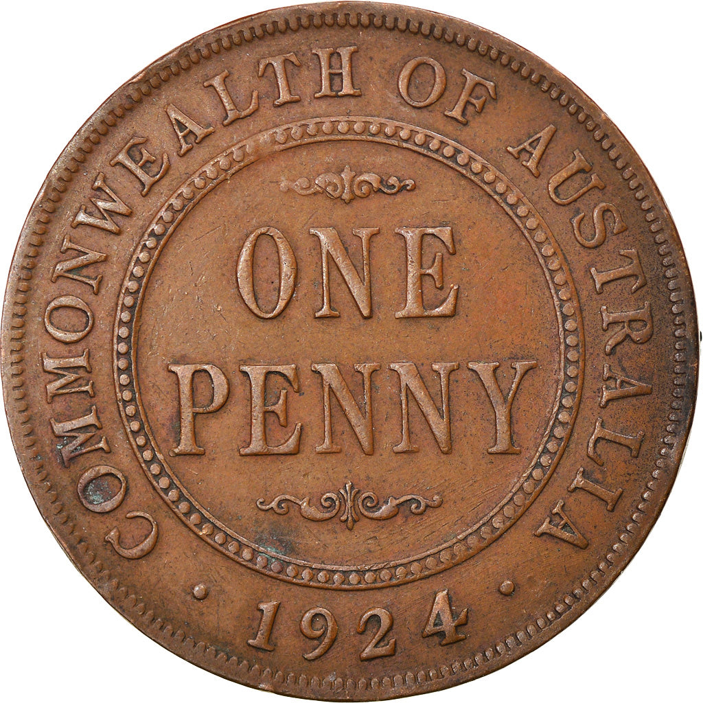 Coin, Australia, George V, Penny, 1924, EF(40-45), Bronze, KM:23