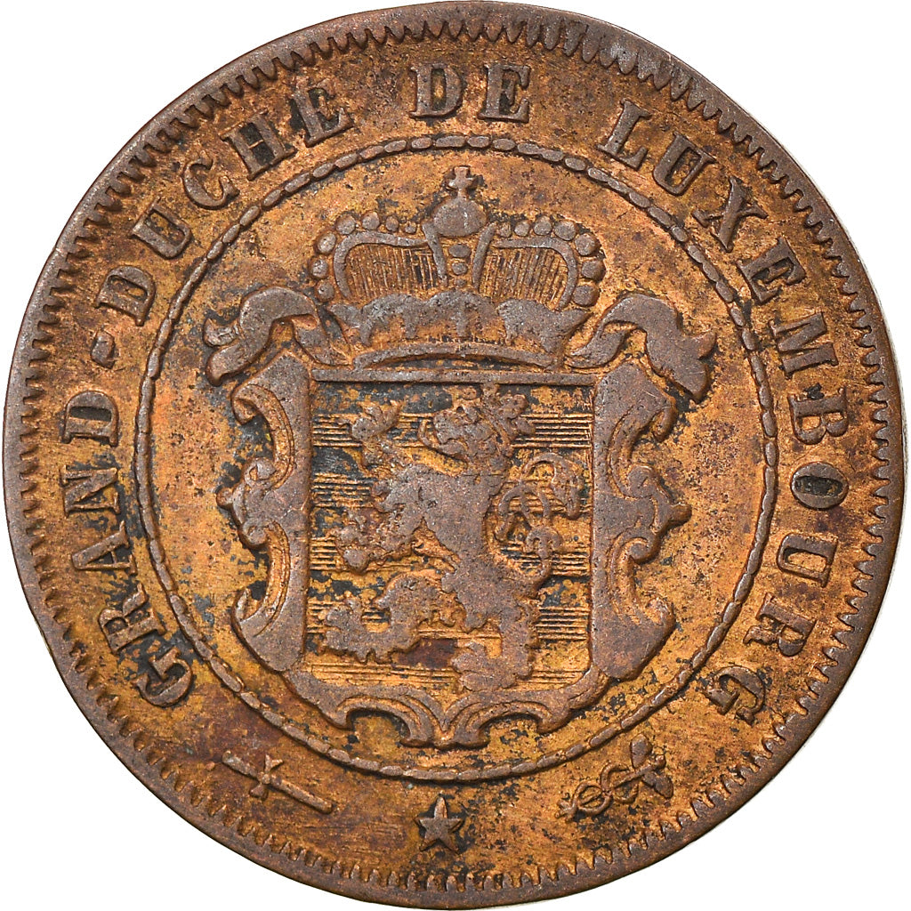 Coin, Luxembourg, William III, 2-1/2 Centimes, 1908, Utrecht, VF(30-35), Bronze