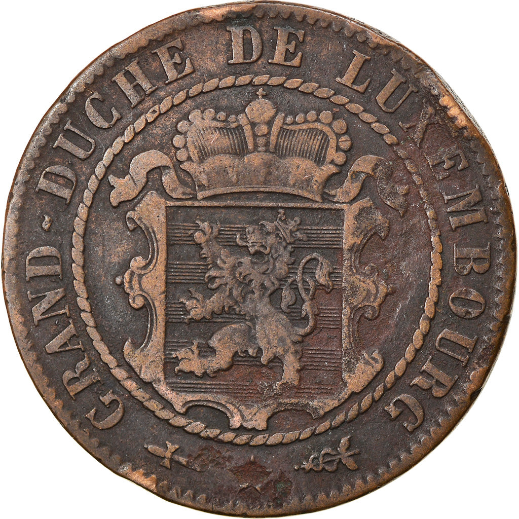 Münze, Luxemburg, William III, 10 Centimes, 1870, Utrecht, S+, Bronze, KM:23.1