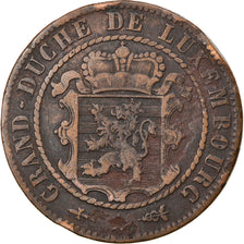 Münze, Luxemburg, William III, 10 Centimes, 1870, Utrecht, S+, Bronze, KM:23.1