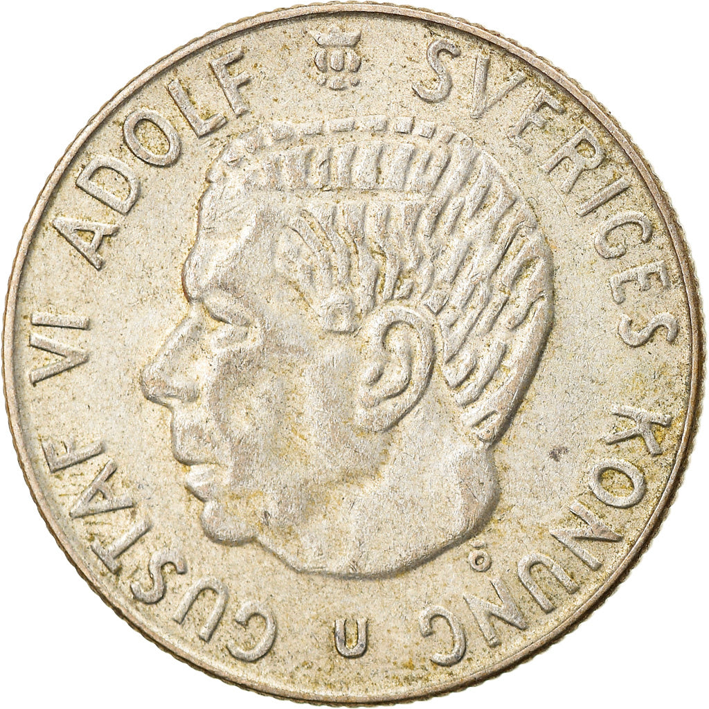Coin, Sweden, Gustaf VI, Krona, 1966, AU(50-53), Silver, KM:826