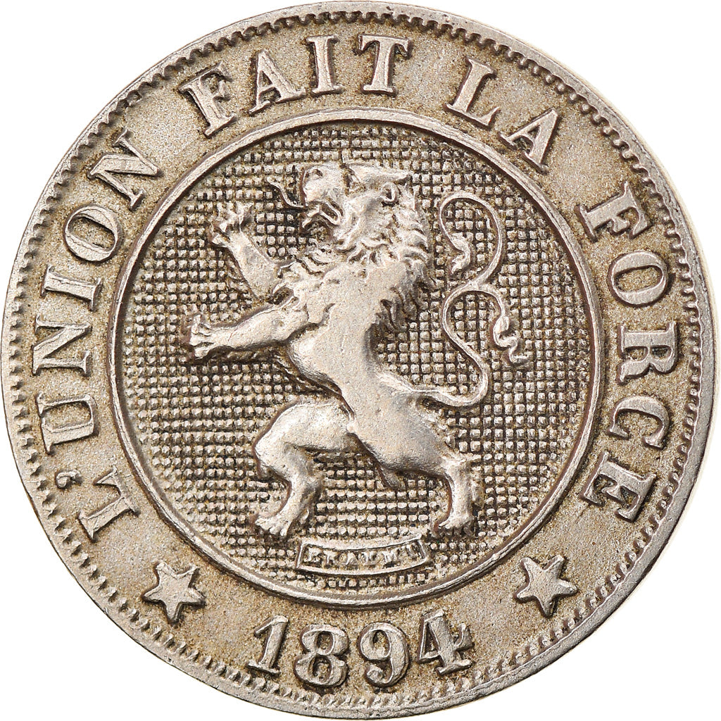 Coin, Belgium, Leopold II, 10 Centimes, 1894, AU(50-53), Copper-nickel, KM:42