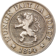 Coin, Belgium, Leopold II, 10 Centimes, 1894, AU(50-53), Copper-nickel, KM:42
