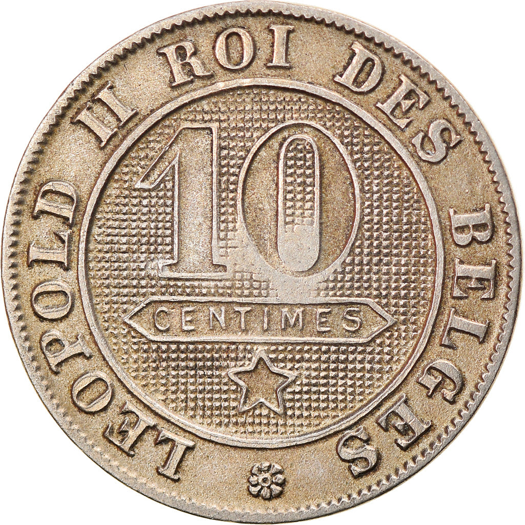 Coin, Belgium, Leopold II, 10 Centimes, 1894, AU(50-53), Copper-nickel, KM:42