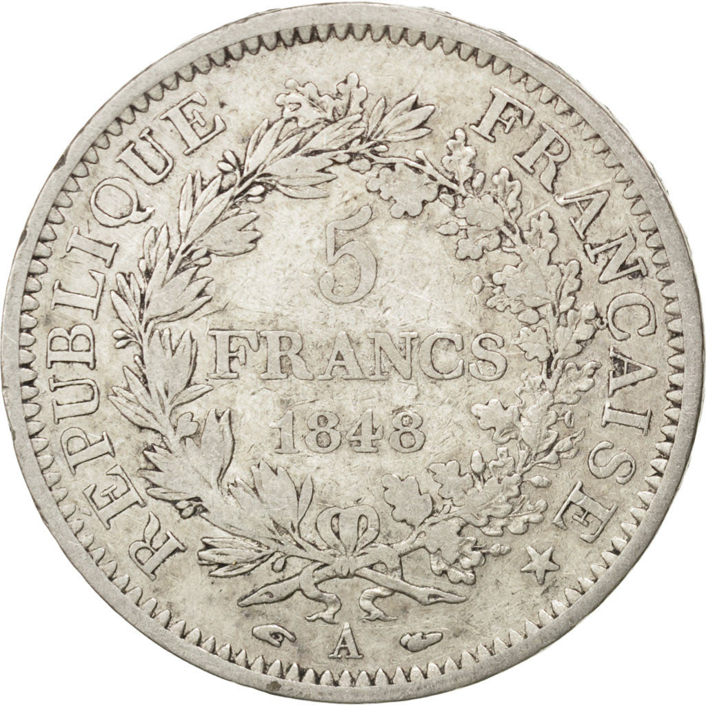 Coin, France, Hercule, 5 Francs, 1848, Paris, VF(20-25), Silver, KM:756.1