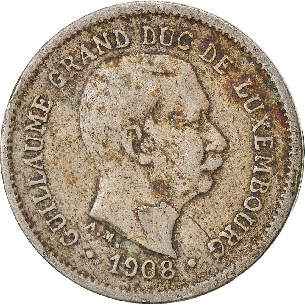 Coin, Luxembourg, William IV, 5 Centimes, 1908, VF(20-25), Copper-nickel, KM:26