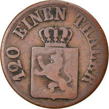 Coin, German States, HESSE-CASSEL, Friedrich Wilhelm, 3 Heller, 1850, VF(20-25)