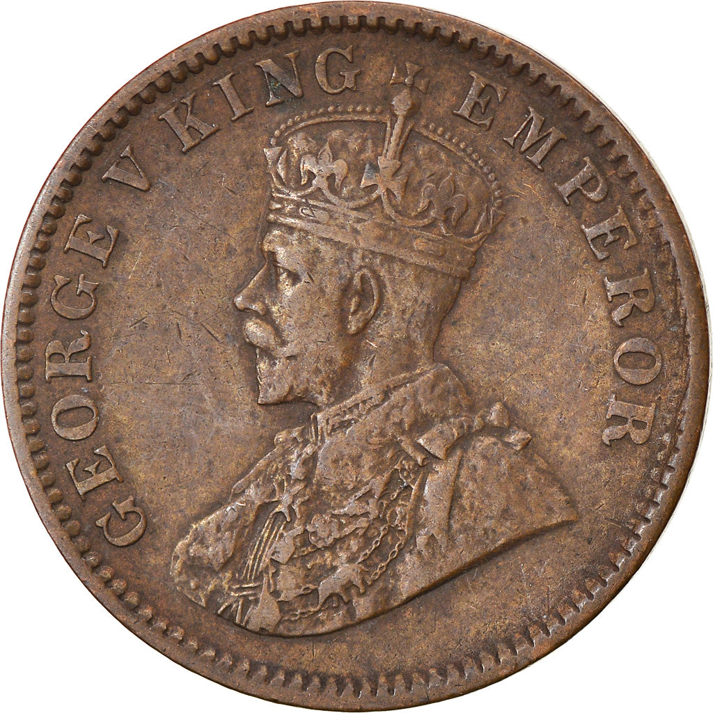 Coin, INDIA-BRITISH, George V, 1/4 Anna, 1911, Calcutta, EF(40-45), Bronze