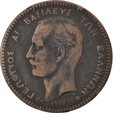 Coin, Greece, George I, 10 Lepta, 1878, VF(20-25), Copper, KM:55