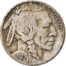 Moneda, Estados Unidos, Buffalo Nickel, 5 Cents, 1929, San Francisco, MBC, Cobre