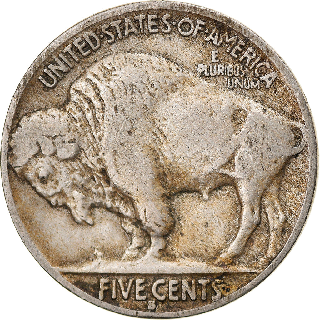 Moneda, Estados Unidos, Buffalo Nickel, 5 Cents, 1929, San Francisco, MBC, Cobre
