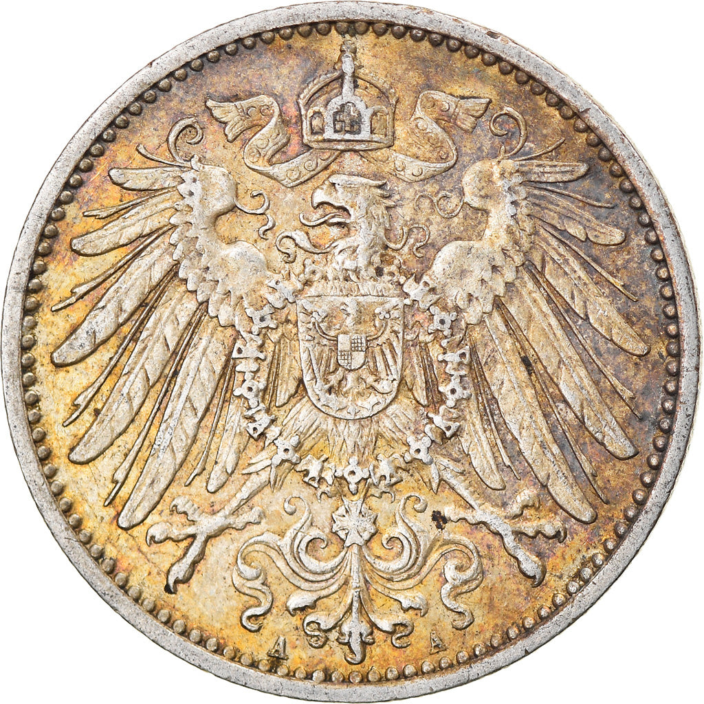 Coin, GERMANY - EMPIRE, Wilhelm II, Mark, 1915, Berlin, AU(50-53), Silver, KM:14