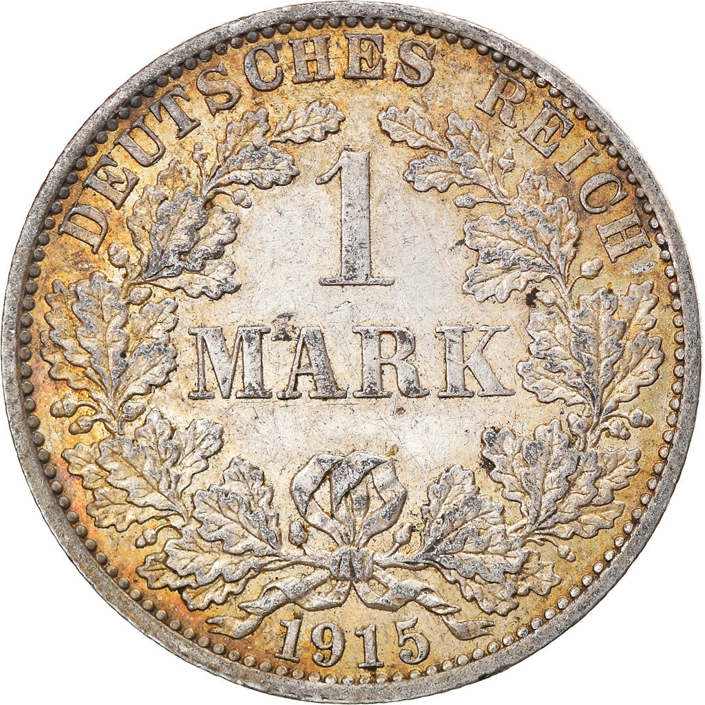 Coin, GERMANY - EMPIRE, Wilhelm II, Mark, 1915, Berlin, AU(50-53), Silver, KM:14