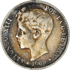 Coin, Spain, Alfonso XIII, Peseta, 1900, Madrid, VF(30-35), Silver, KM:706