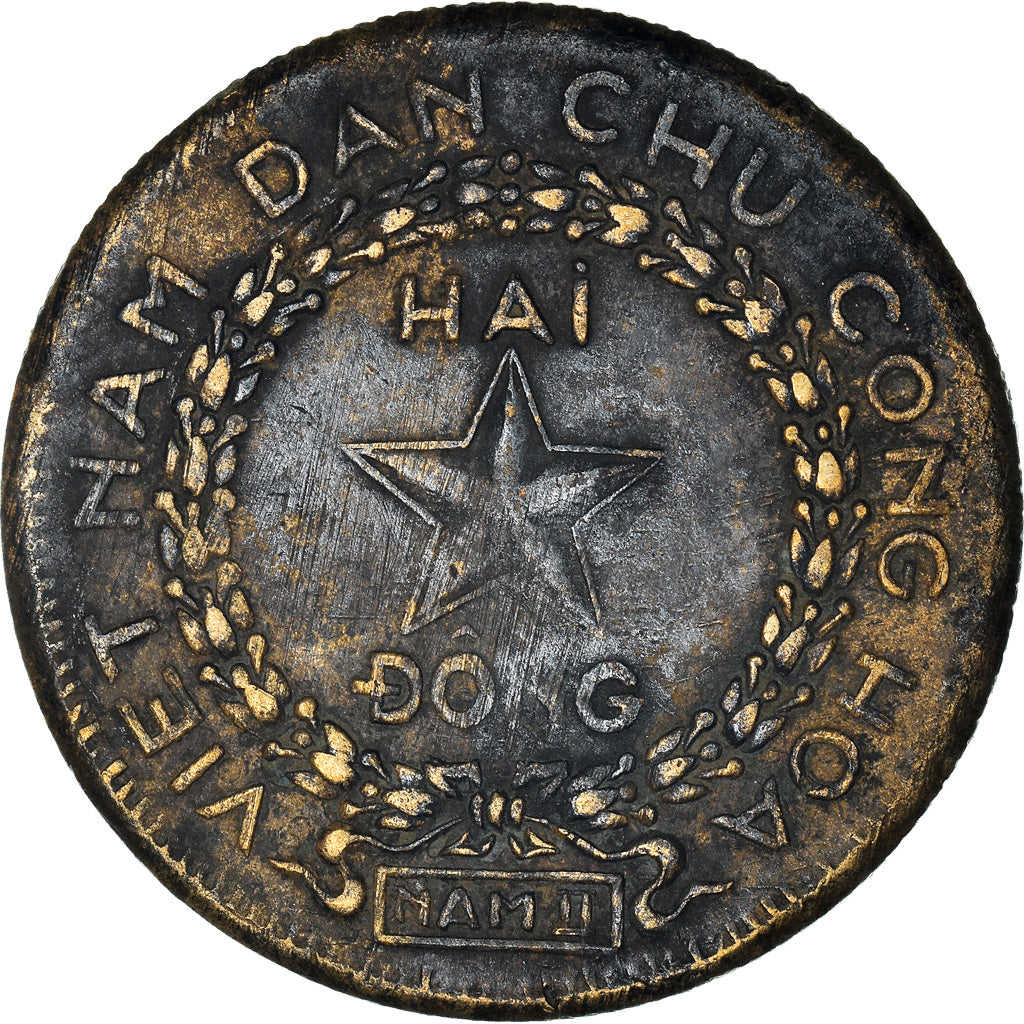 Moneta, Vietnam, 2 Dông, 1946, BB, Bronzo, KM:4