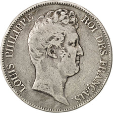 FRANCE, Louis-Philippe, 5 Francs, 1830, Rouen, KM #737.2, F(12-15), Silver,...