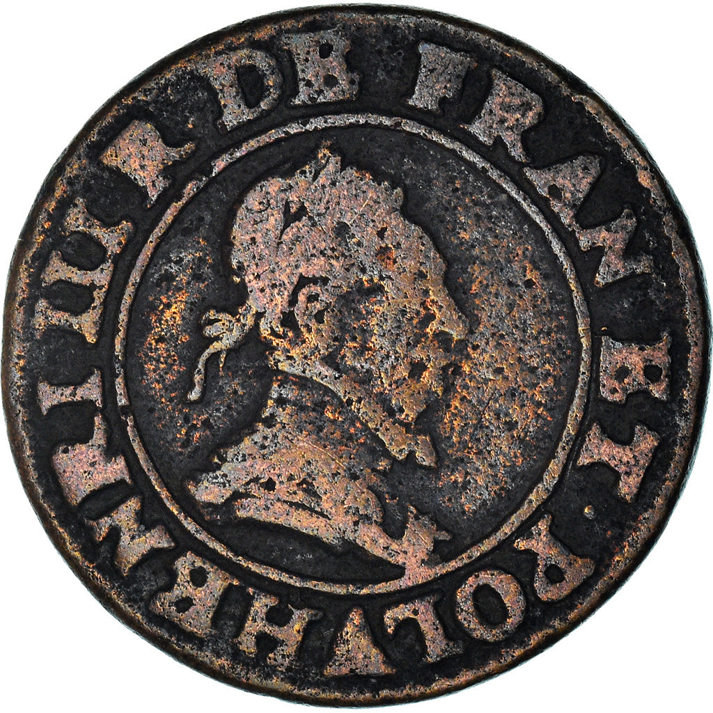 Monnaie, France, Henri III, Double Tournois, Paris, TB, Cuivre, CGKL:86