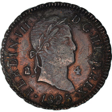 Coin, Spain, Ferdinand VII, 4 maravedis, 1825, Segovia, EF(40-45), Copper