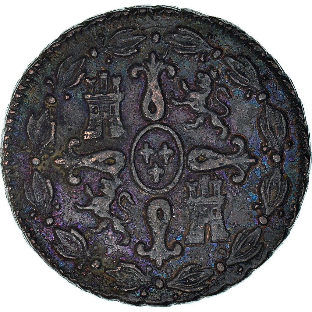 Coin, Spain, Ferdinand VII, 4 maravedis, 1825, Segovia, EF(40-45), Copper