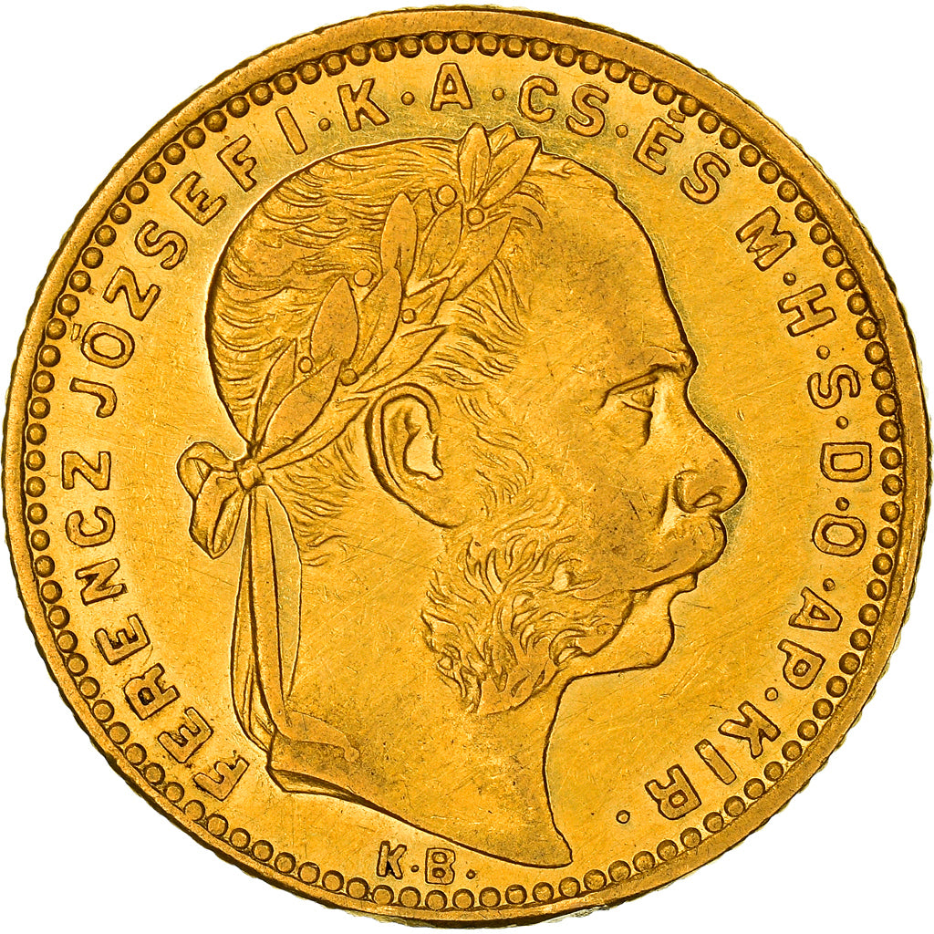 Moeda, Hungria, Franz Joseph I, 8 Forint 20 Francs, 1883, Kormoczbanya