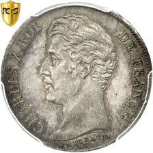 Coin, France, Charles X, Franc, 1825, Paris, PCGS, AU58, AU(55-58), Silver