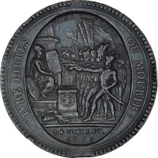 Coin, France, Monneron, 5 Sols, 1792, Paris, EF(40-45), Bronze
