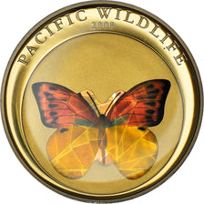 Coin, Palau, Pacific Wildlife, Hebomoia Leucippe, Dollar, 2008, MS(65-70)