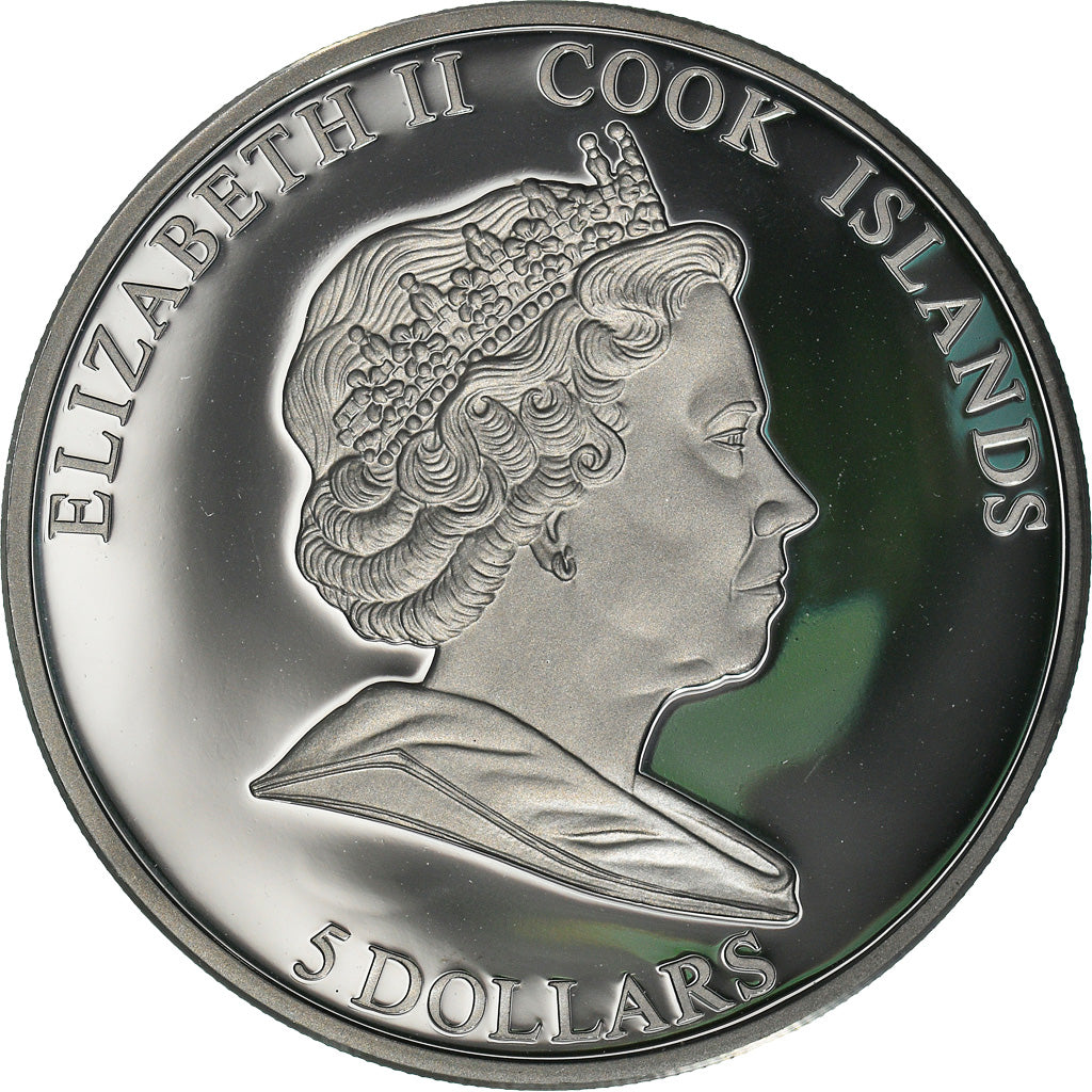Moneta, Isole Cook, Elizabeth II, Brenham Meteor, 5 Dollars, 2007, FDC, Argento
