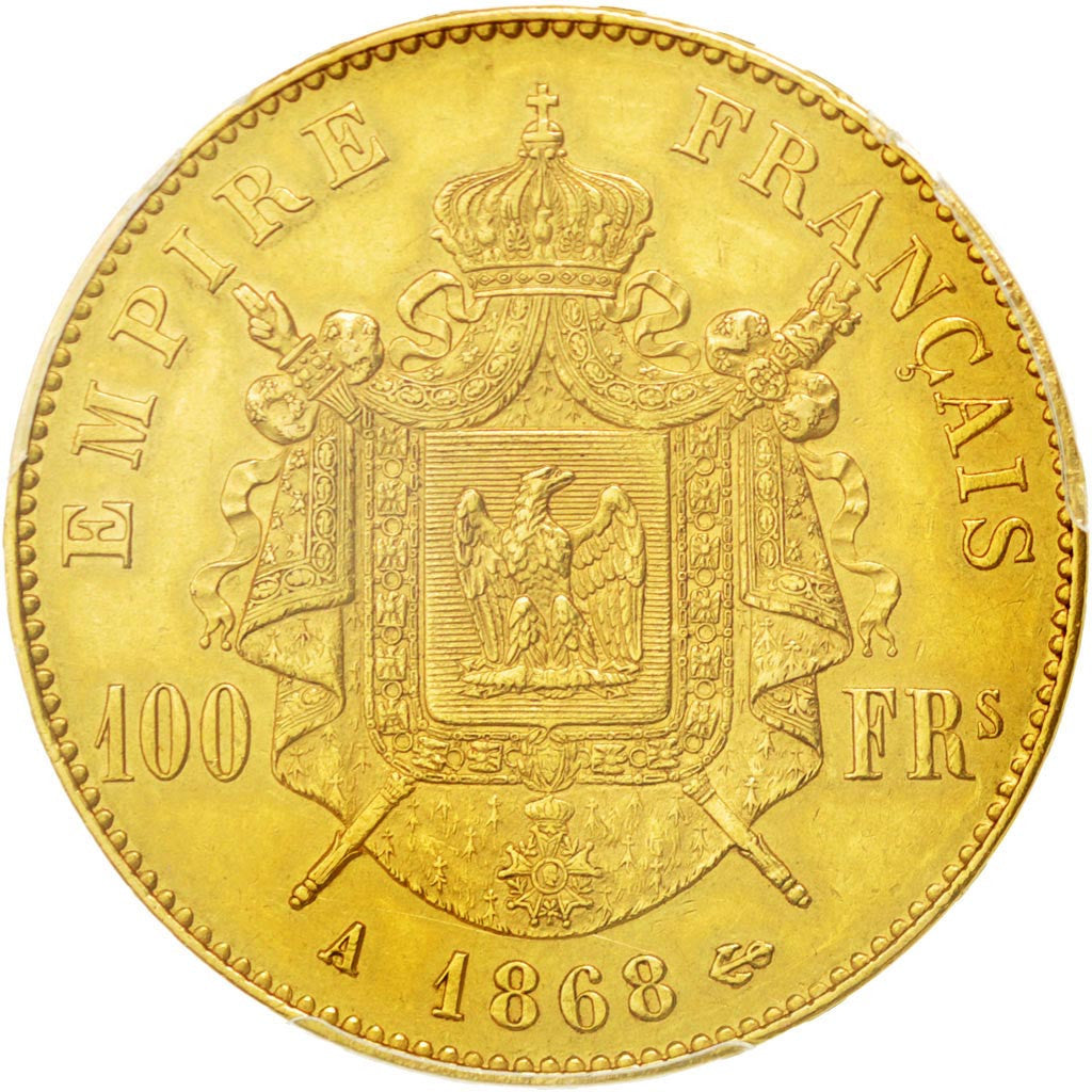 France, Napoléon III, 100 Francs, 1868, Paris, KM:802.1, PCGS AU55