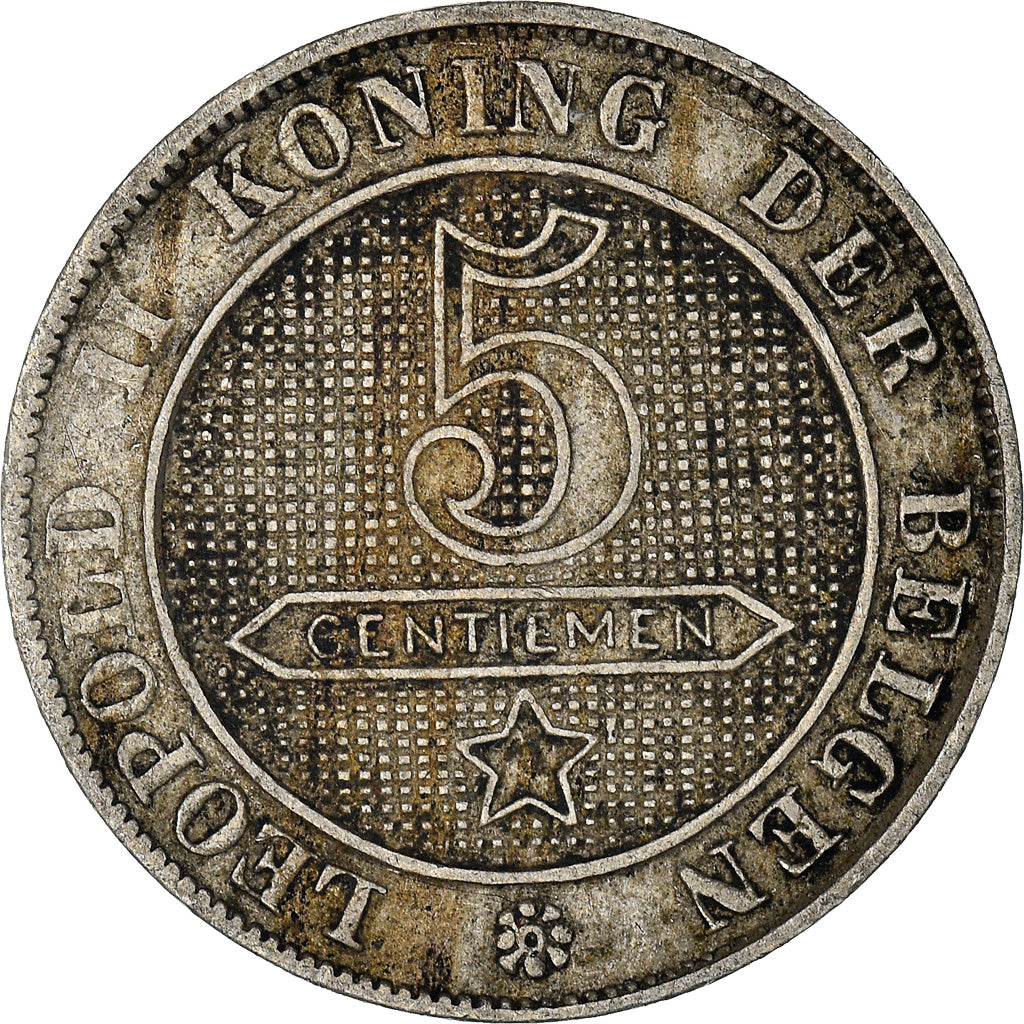 Coin, Belgium, Leopold II, 5 Centimes, 1895, EF(40-45), Copper-nickel, KM:41